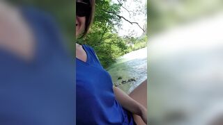 Orgasms at the river with a squirt