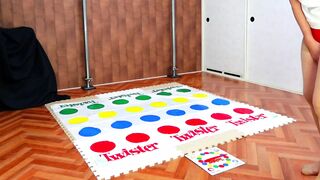 Trying Out Twister with a Vibrator Inserted While Enduring Orgasm