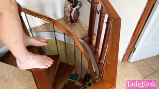 amateur kinky couple homemade risky staircase fucking